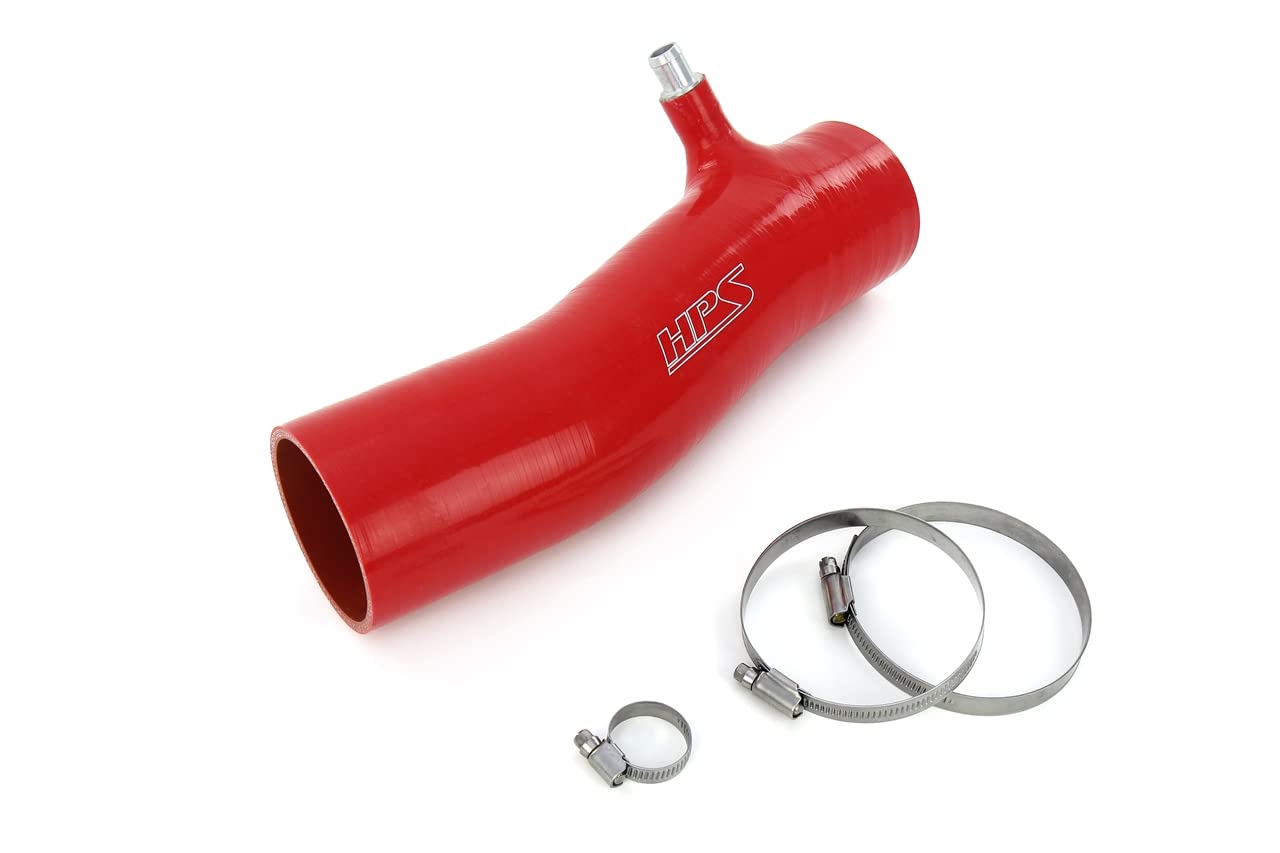 HPS Red Silicone Reinforced Post MAF Air Intake Hose Kit Compatible for 2016-2023 Toyota Tacoma 3.5L V6 Equipped with TRD airbox, 57-2126-RED