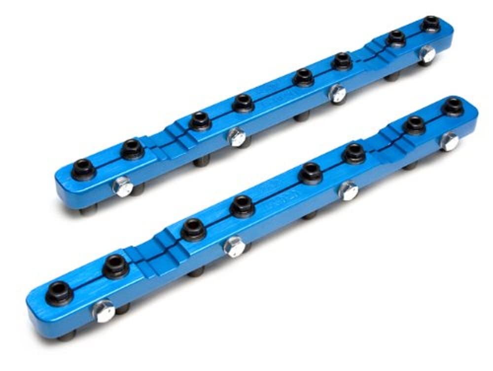 Billet Aluminum PRW 1535001 Stud Girdle with Spring-loaded 7/16" RockerLoc for Chevy 262-400 1955-00,Blue