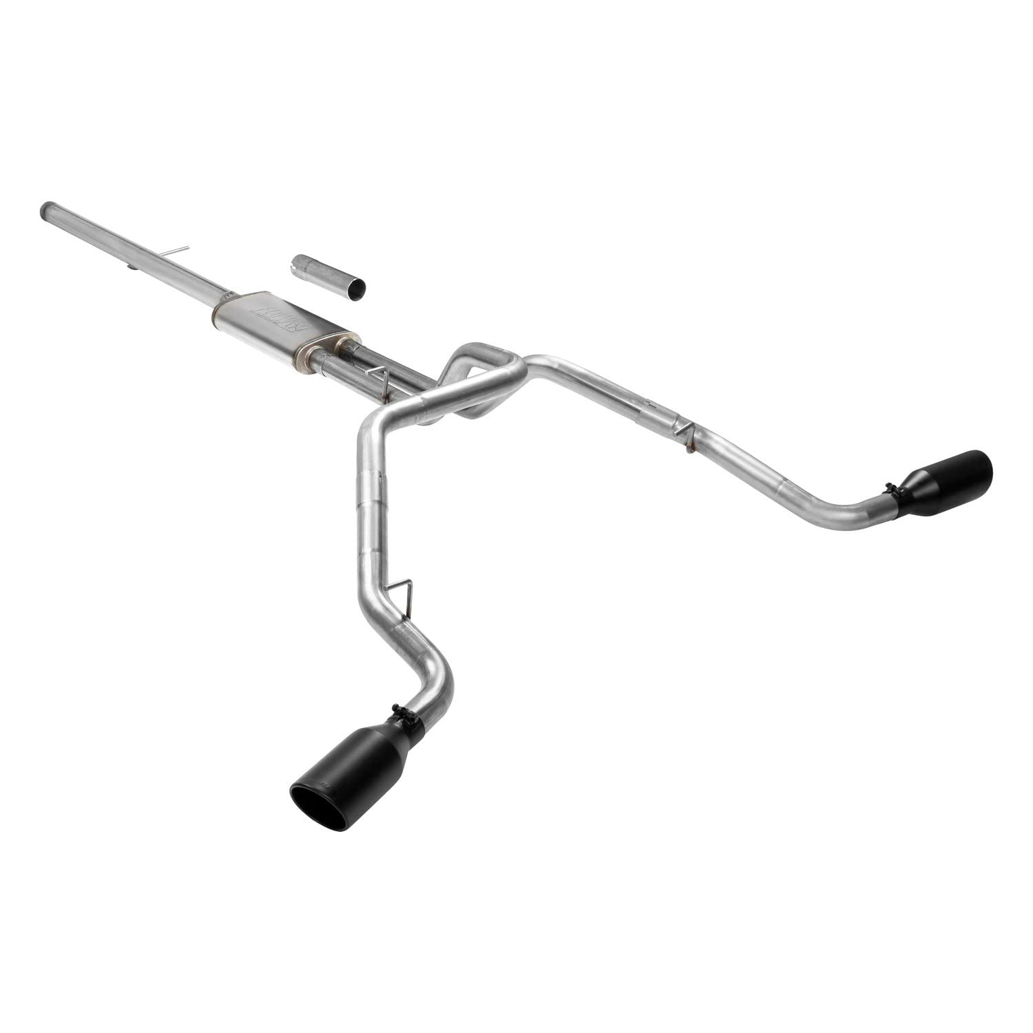 Flowmaster 717893 Cat-Back FlowFX Exhaust Kit Dual Side Exit 2.5 Inch 409 Stainless Steel 4.5 Inch Black Ceramic Tips Compatible with 2019-2024 Chevy Silverado GMC Sierra 1500 Crew Double Cab 5.3L