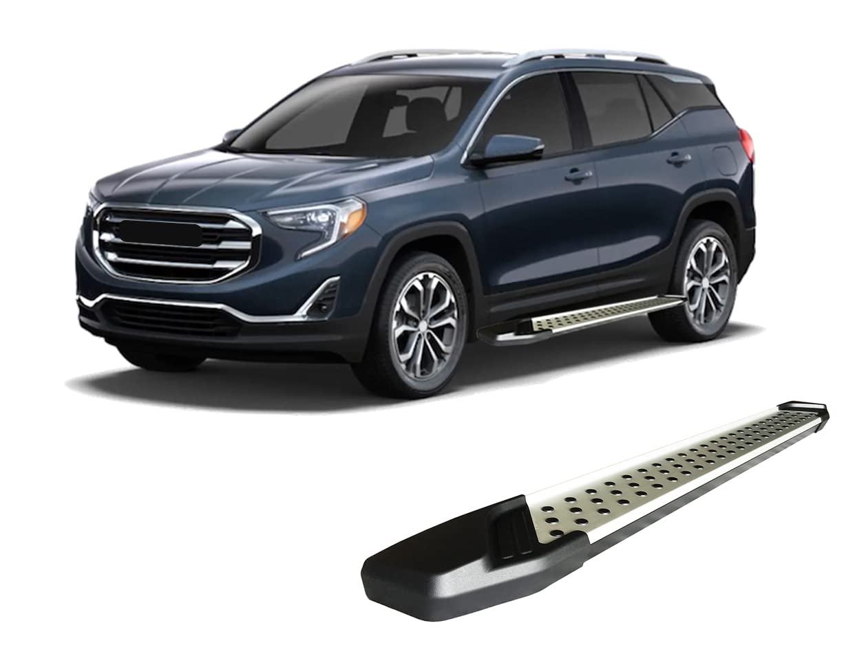 Aluminum Black Horse Vortex Running Boards Compatible with 2018-2022 GMC Terrain / 2018-2022 Chevrolet Equinox
