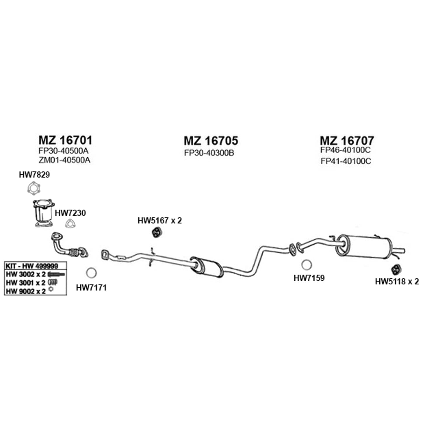Exhaust System Hanger New for RAV4 2 MPV Protege 6 Millenia Tiburon Protege5