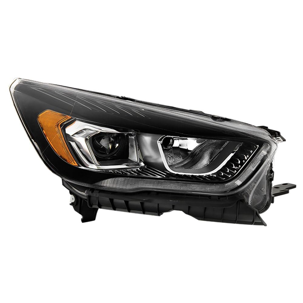 Ford Escape Spyder (POE) 17-19 w/LED DRL Black Bezel Headlight - OE Black Right