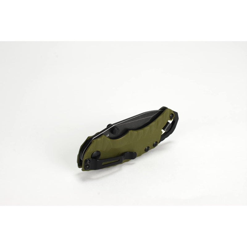 Kershaw II Shuffle Olive Multifunction Folding Pocket Knife (8750TOLBW), 2.6 In. 8Cr13MoV Stainless Steel Tanto Blade with Blackwash Finish and Reversible Pocketclip; 3 oz,Small