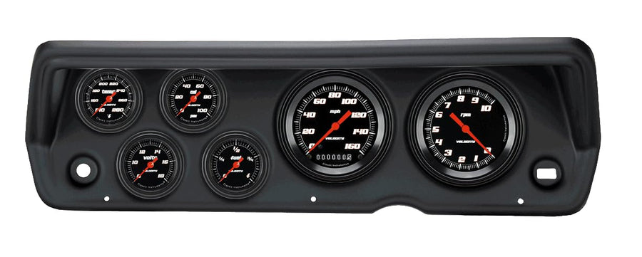 Velocity Black Classic Instruments CDDU70VSB101BL Full Sweep Direct Fit 6 Gauge Set Compatible with 1970-1976 Duster