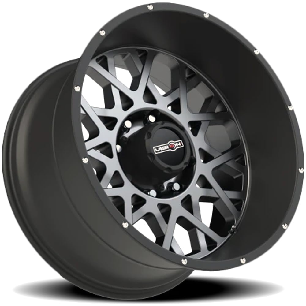 Grey VISION OFF-ROAD ROCKER Wheel with Anthracite Satin Black Lip (0 x 12. inches /8 x 170 mm, -51 mm Offset)