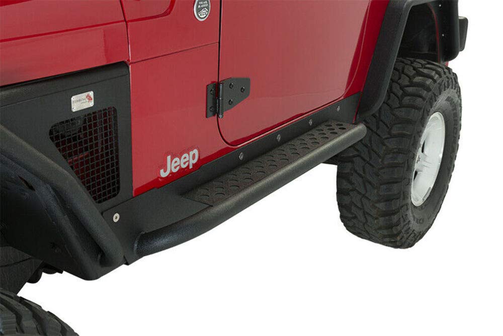 Jeep TJ Rock Slider W/Tube Step Fishbone Offroad - FB23028 97-06 Wrangler TJ Steel Black Textured Powdercoat