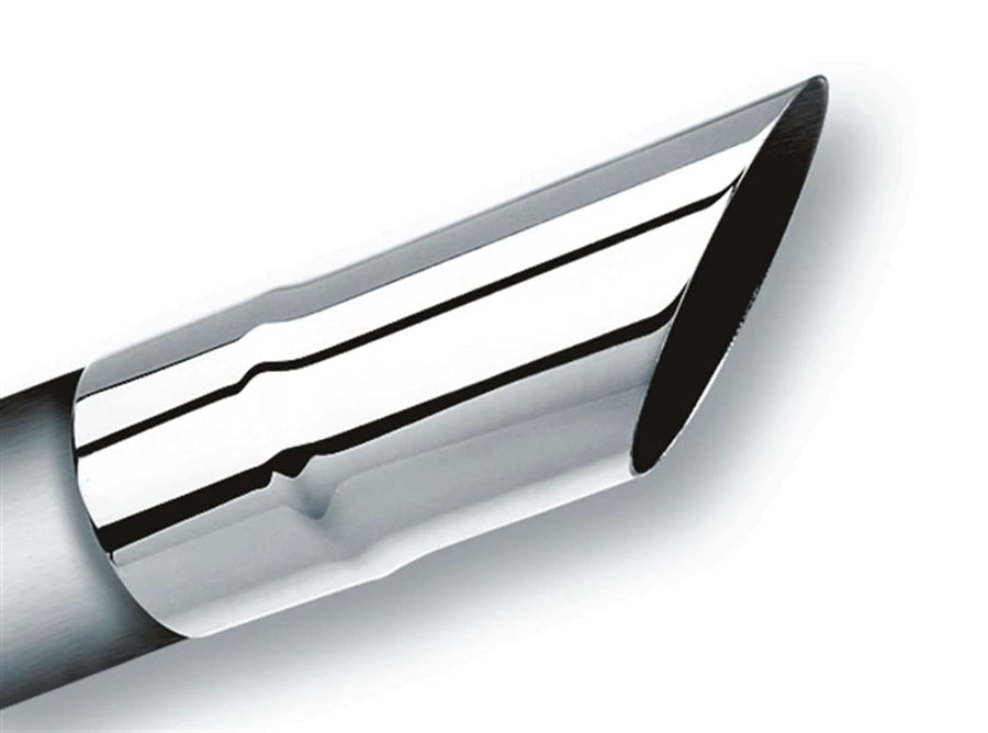 Polished Borla Stainless Steel Single Round Angle-Cut Tailpipe Tip 20107