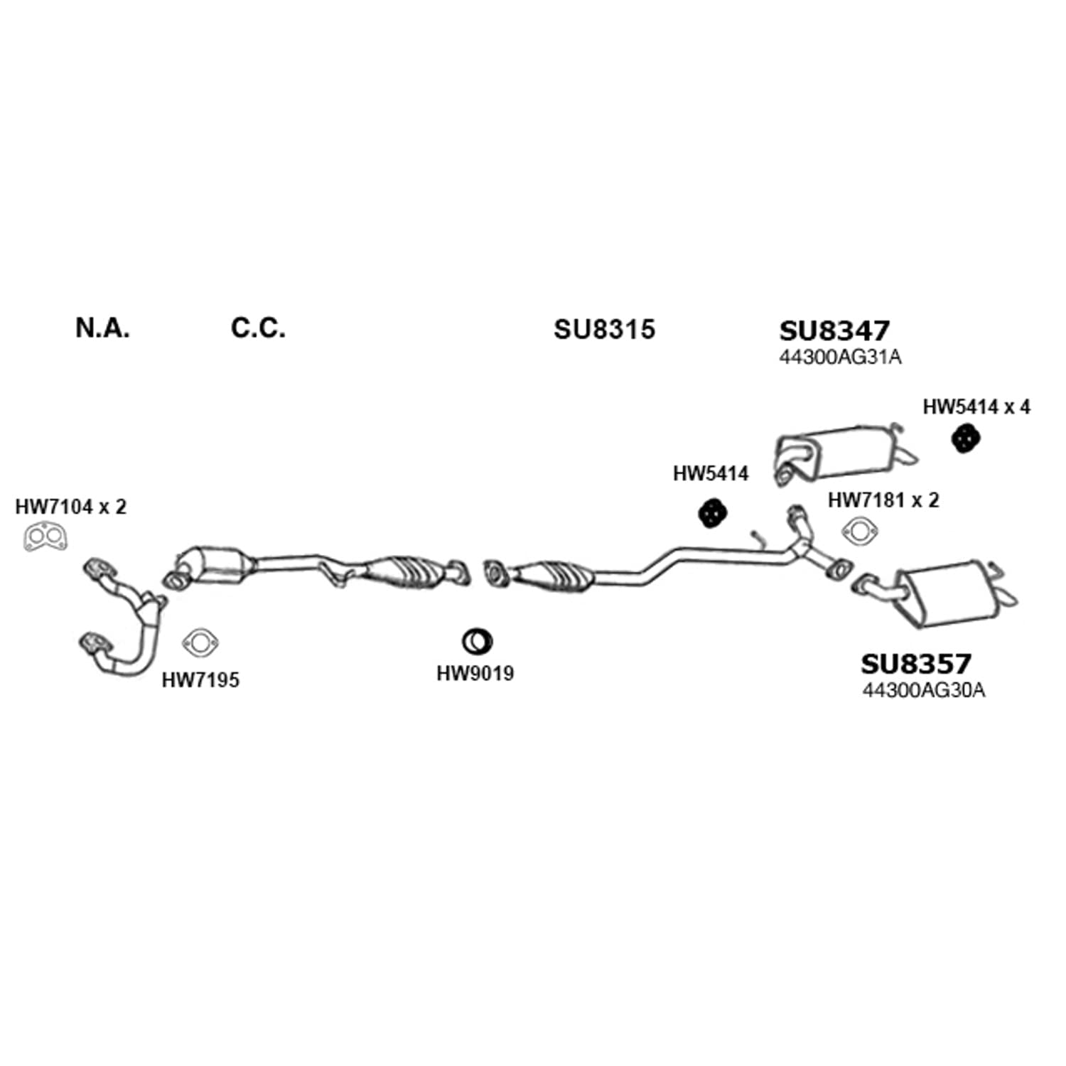 HW7195 Exhaust Flange Gasket nobrandname