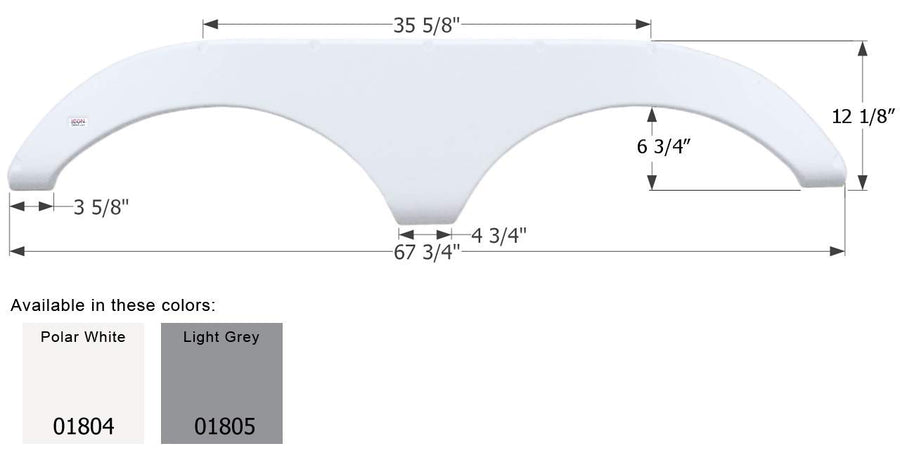 Fender Skirt ICON, Tandem, Pilgrim, FS1804, Light Grey