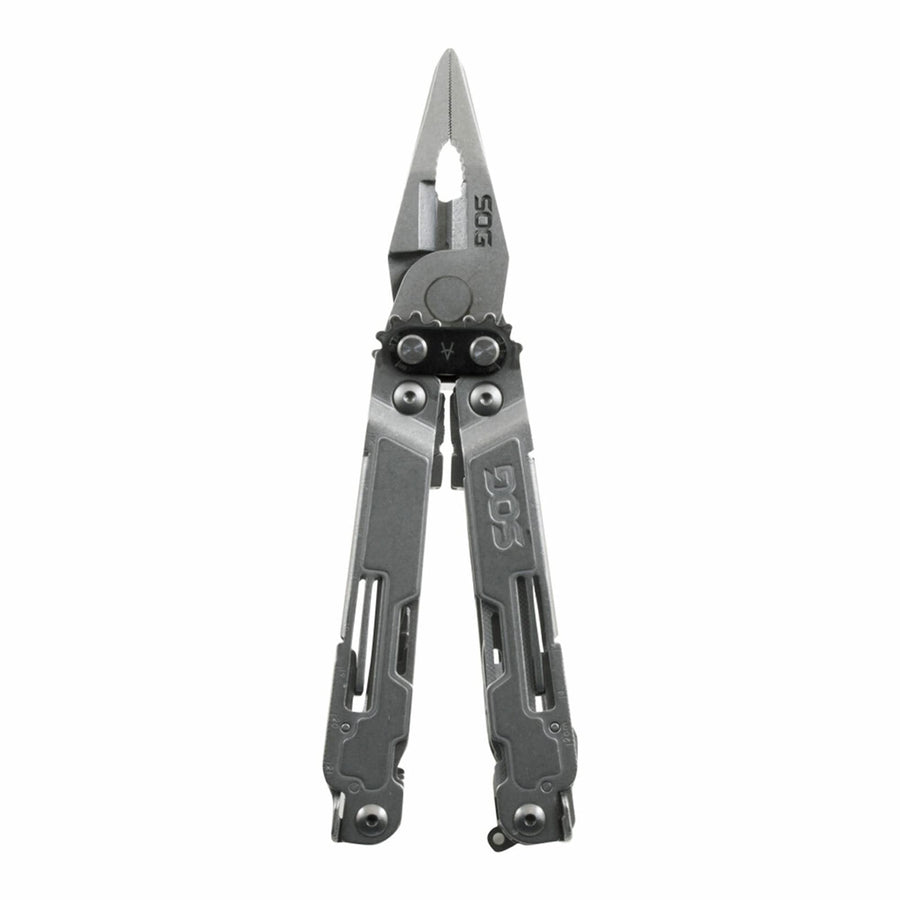 SOG Deluxe PowerAccess All-Around Heavy Duty Stainless Steel Multi-Tool w/Nylon Sheath, Two Knife Blades, Can & Bottle Opener, Stone Wash