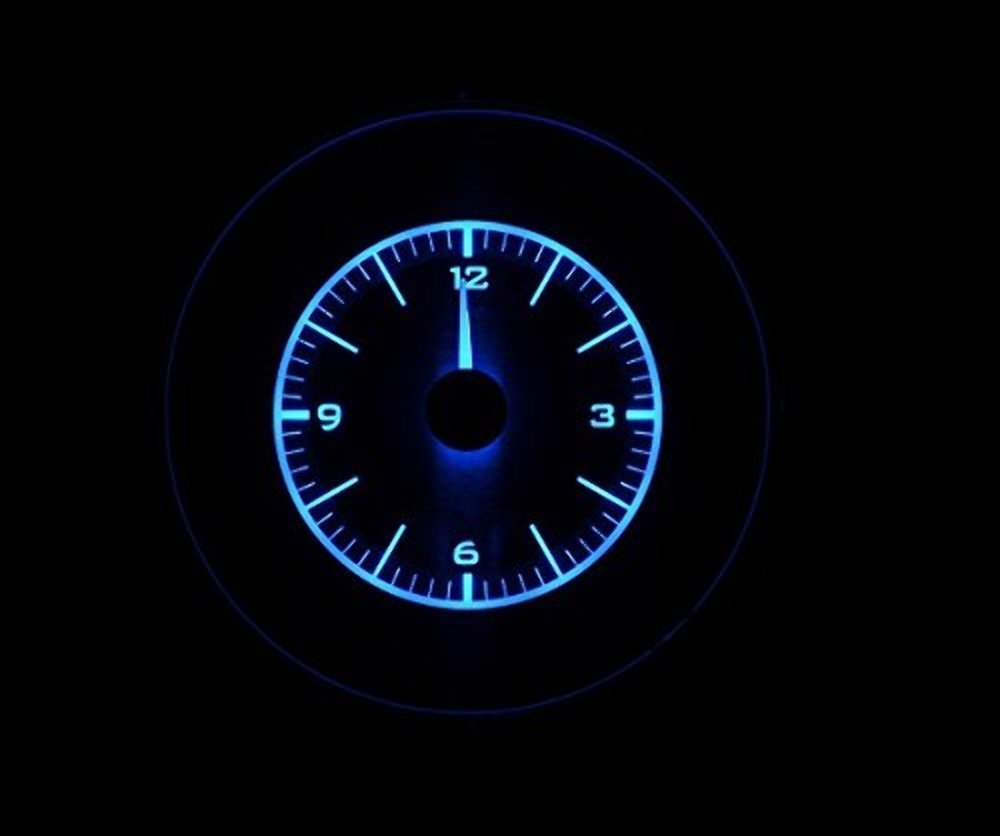Dakota Digital VLC-69F-MUS-K-B Analog Clock Gauge Compatible with 1969 70 Ford Mustang for VHX gauges Black Alloy Blue Backlighting