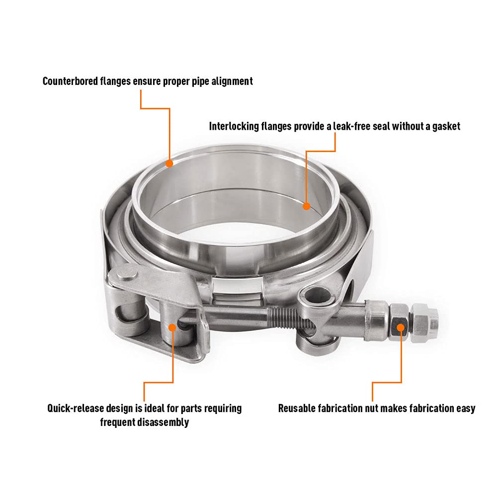 MMCLAMP-VS-3 Mishimoto Stainless Steel V-Band Clamp, 3" (76.2mm)