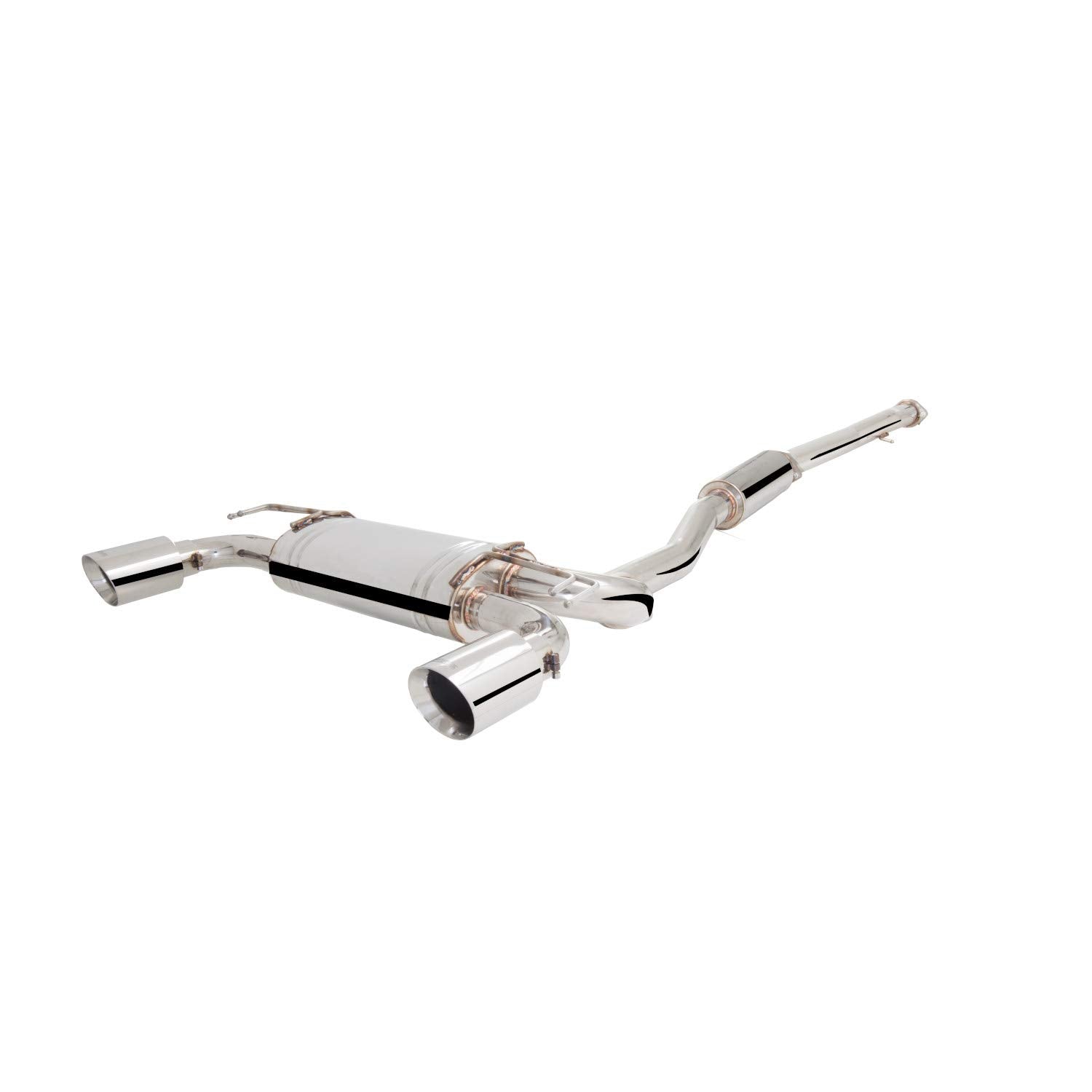 3" Cat-Back Exhaust System XFORCE ES-ME10-CBS for 2007-2015 Mitsubishi Lancer Evo X; 304 Stainless Steel Pipework with Polished Muffler and Dual Tips