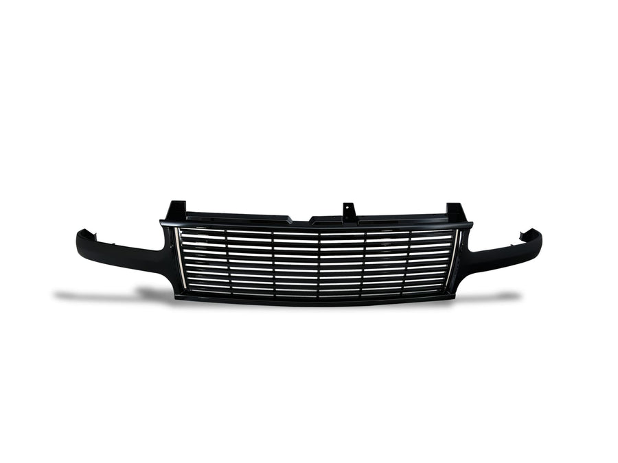 Horizontal Front Hood Grille Armordillo USA 7147249 - Gloss Black Fits 1999-2002 Chevy Silverado 1500