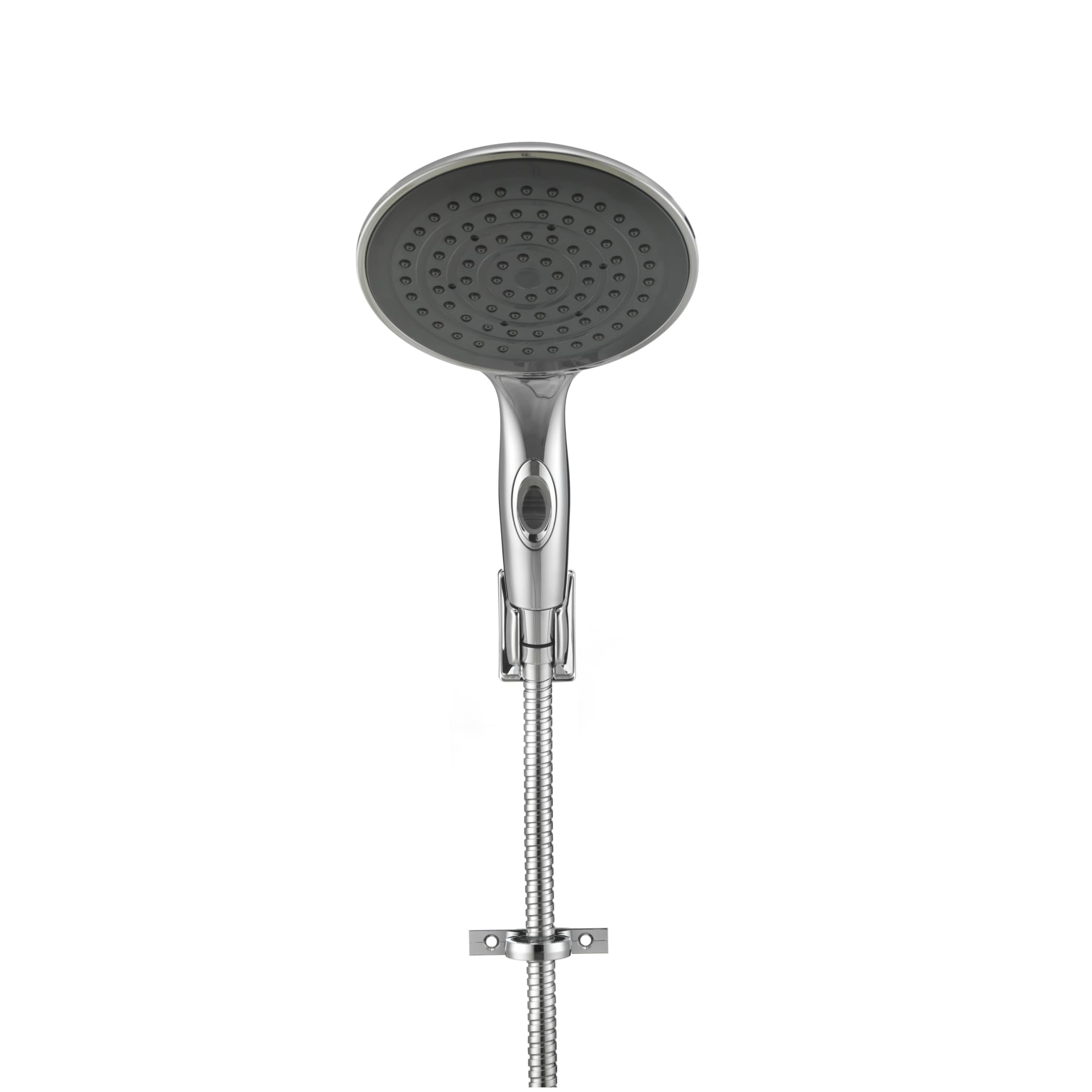 Dura Faucet Luxury 6” Rain Shower Wand & Hose Kit (DF-SA434K-CP) – Chrome, RV Handheld Shower Head with Eco-Friendly On/Off Switch, 60” Stainless Steel Hose, Wall Bracket & Hardware