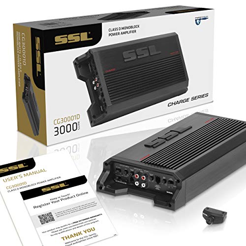 CG3000.1D Sound Storm Laboratories Class D Car Amplifier - 3000 Watts, 1 Ohm Stable, Digital, Monoblock, Mosfet Power Supply, Great for Car Subwoofers