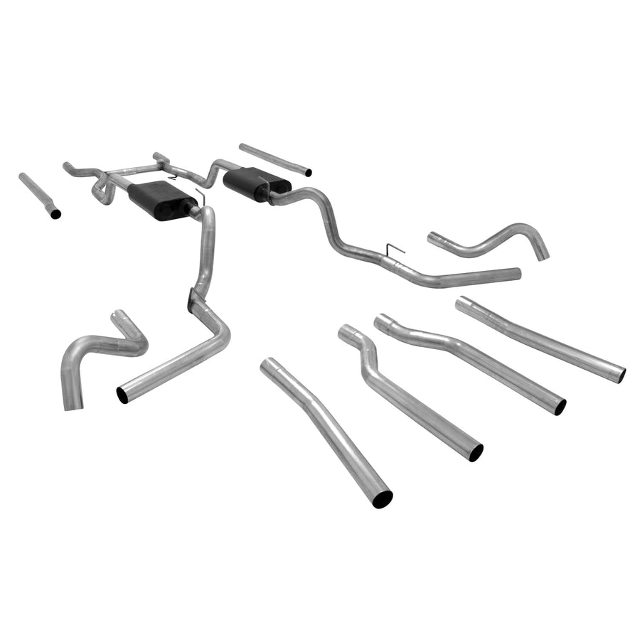 American Thunder Flowmaster 17654 Crossmember-Back Exhaust Kit 2.5 Inch Aluminized Steel Compatible with 1967-1972 Chevy GMC C10 C15 1/2 Ton Truck with V8 engine