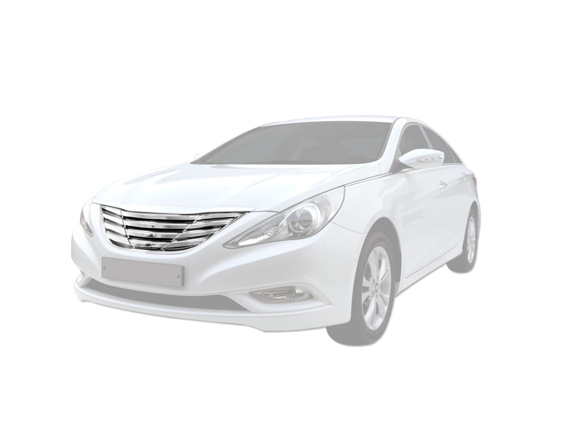 Horizontal Front Hood Grille Armordillo USA 7149250 - Chrome Fits 2010-2014 Hyundai Sonata