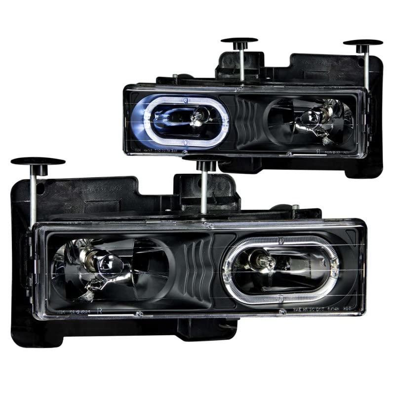 Crystal Headlight Set ANZO USA w/LED Halo-Black