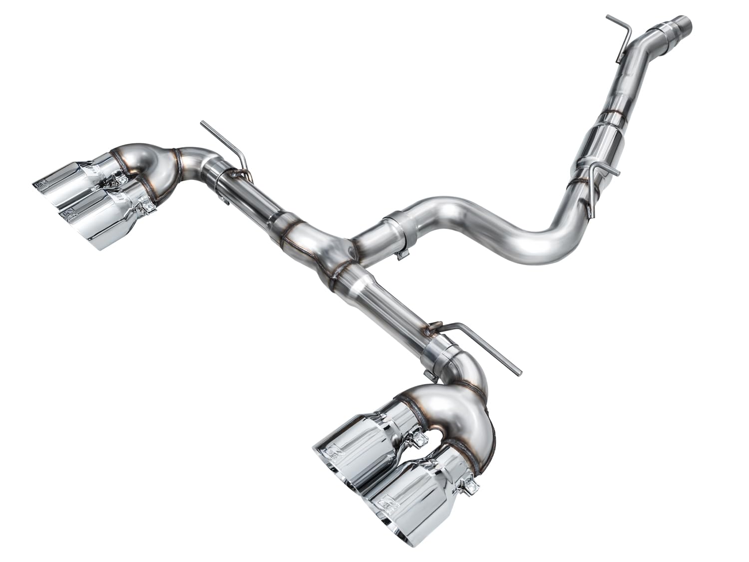 Volkswagen Golf R AWE MK8 3in Track Edition Quad Exhaust - Chrome Silver Tips by AWE Tuning