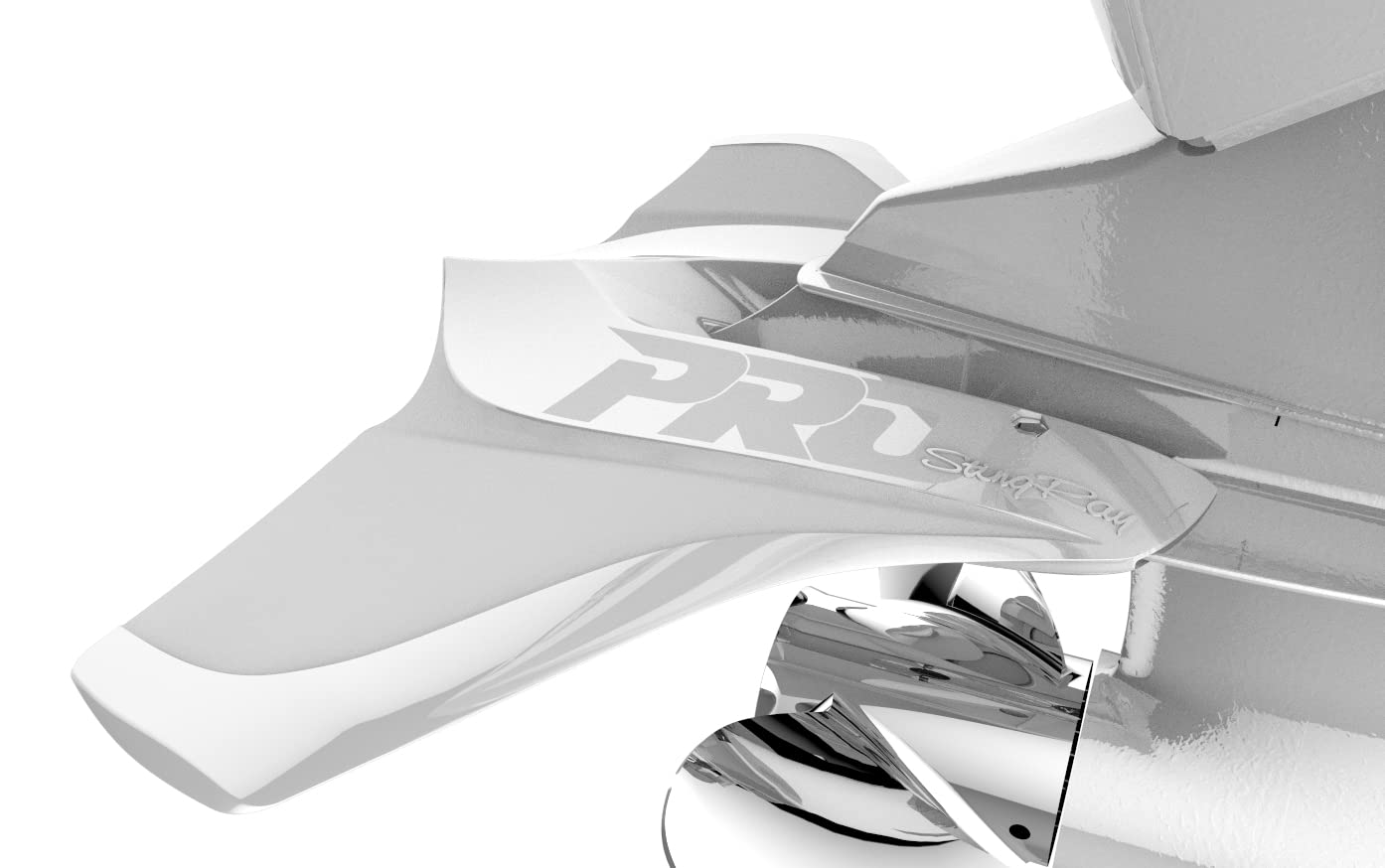 HYDROFOILS STINGRAY - Classic PRO Hydrofoils for 40-300 hp Boats (White) - Engine Stabilizer Fins for Outboard/Outdrive Motors - Made in The USA