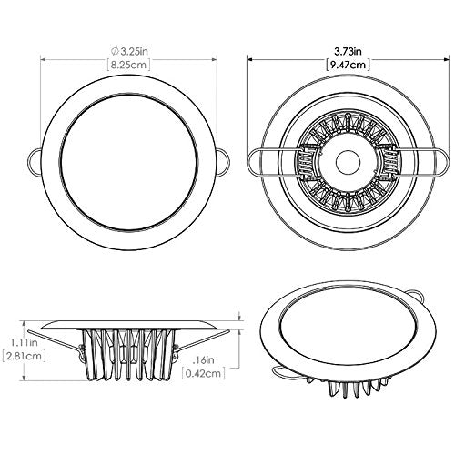 Lumitec LED Flush Mount Ceiling Down Light Mirage - White - White Dimming, Red Non-Dimming, Blue Non-Dimming - IP67 Rated, Slim Profile, Ideal for Indoor/Outdoor, 113128, 380 Lumens