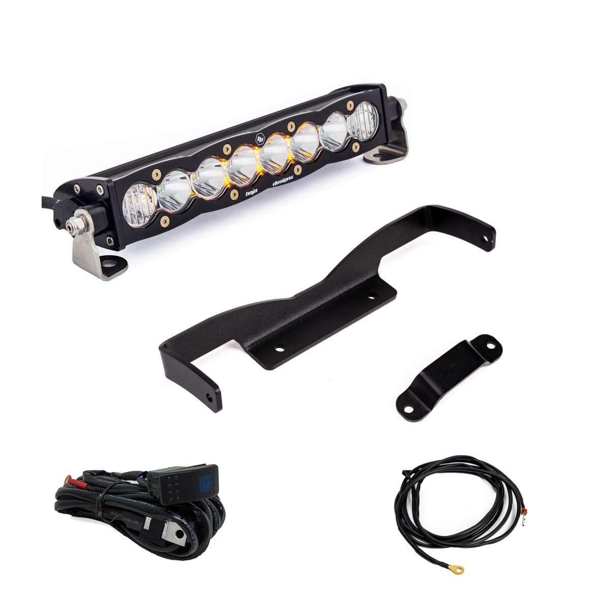 Baja Designs 10-inch S8 LED Bar Shock Tower Light Kit for Can-Am Maverick R UTV, Clear Lens