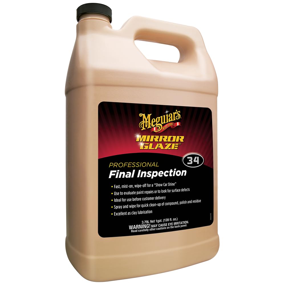 Meguiar's Final Inspection Mist & Wipe Professional M3401 - Quickly and Gently Remove Prints, Dust, and Smudges Leaving a Showroom Quality Shine - Safe as a Clay Bar Lubricant, 128 Oz, 1 Gallon
