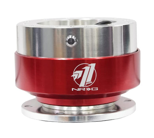 NRG Innovations 6-Holes Gen 1.5 Racing Steering Wheel Quick Release Adapter With Mounting Bolts, Red Ring, NRG-SRK-100RD