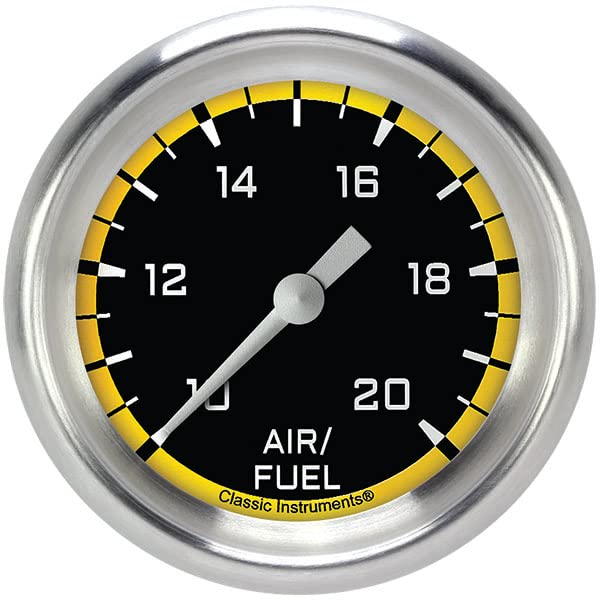 AX394YAPF Classic Instruments AutoCross Yellow 2-5/8" Air Fuel Ratio Gauge