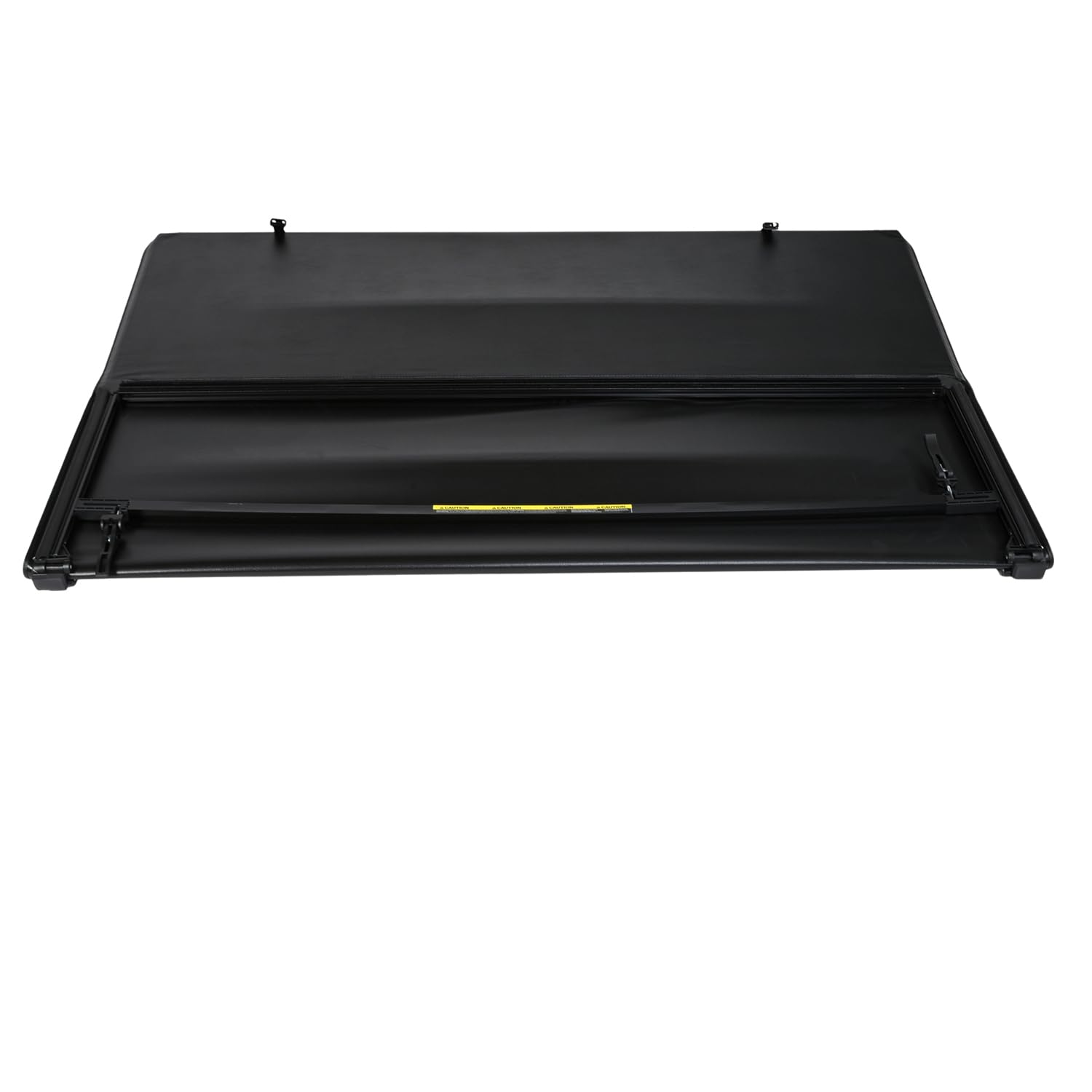 TrailFX Soft Tonneau Tri-Fold Cover Fits 2022-2025 Nissan Frontier Factory Bed Rail Caps Soft Folding Lockable via Tailgate Handle Lock Black Vinyl with Aluminum Rails Clamp-On Installation