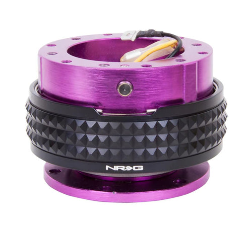 NRG Innovations GEN 2.1 NRG-SRK-210PP-BK Steering Wheel Quick Release Adapter, 6-Hole & 6x70 and 6x74mm Bolt Patterns Quick Release Kit - Purple Body/Black Pyramid Ring
