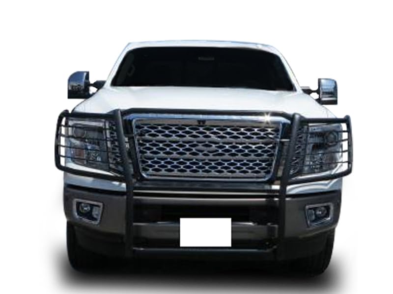 Bumper Guard Modular Black Black Horse Grille brush Compatible with 2017-2024 Nissan Titan(Excl. Titan XD models)-17NR27MA