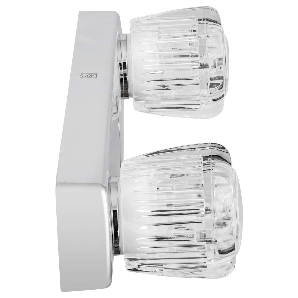 Dura Faucet Shower Economical Faucet with Classic Clear Acrylic Knobs (Chrome Polished)