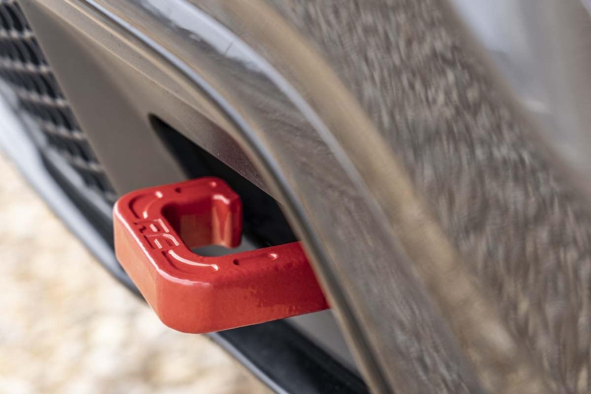 Rough Country Red Forged Tow Hooks for Jeep Grand Cherokee (2015-2022) - Heavy-Duty Front Recovery Points, Bolt-On Installation, Powder-Coated Steel (Pair)