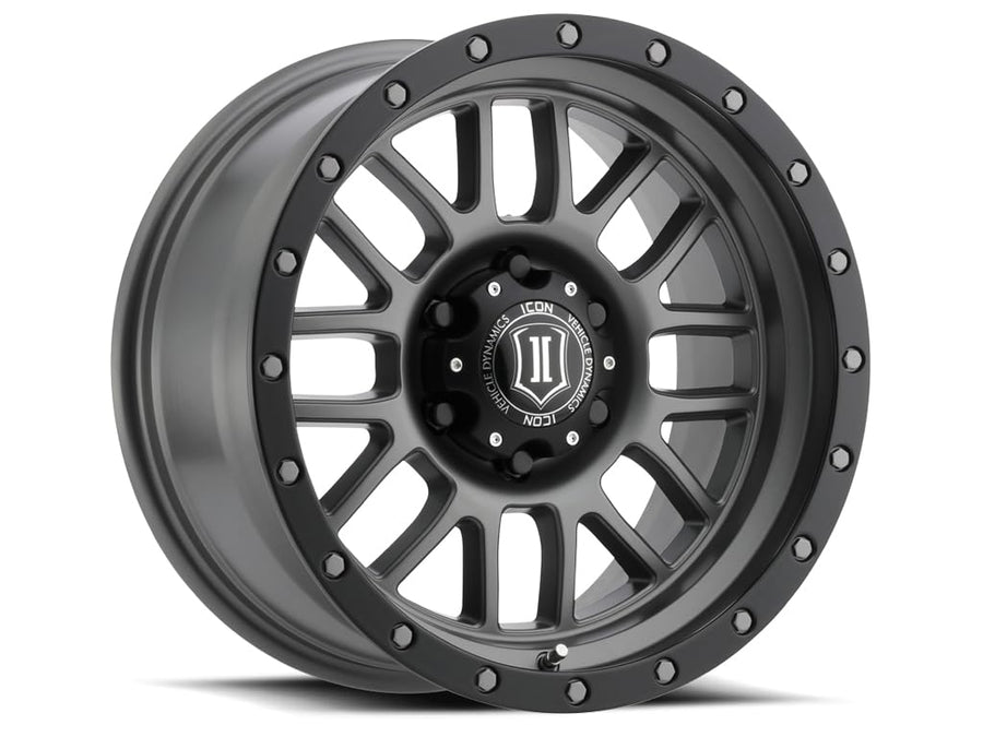 17 x 8.5/5 x 5, ICON Alloys Alpha, Titanium, 0mm Offset, 4.75" BS, 1217857347TT