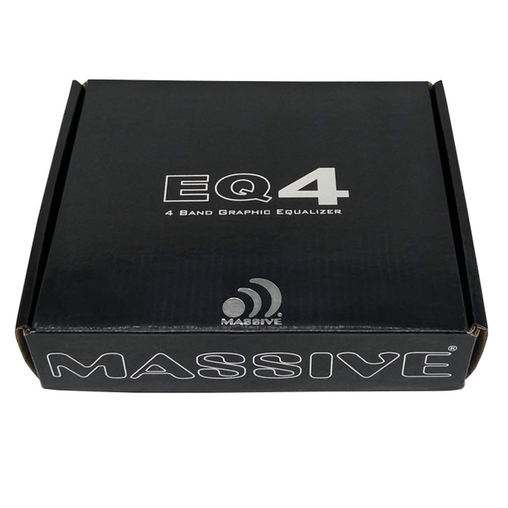 EQ4 Massive Audio | 4-Band Car Audio Equalizer - in-Dash Equalizer with Subwoofer Control, 8V Line Driver & Adjustable Fader for Premium Sound Tuning