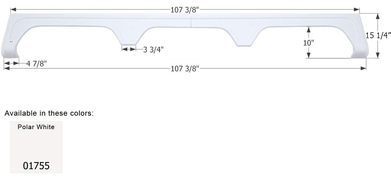 Fender Skirt ICON, Triple, Teton Homes, FS1755, Polar White