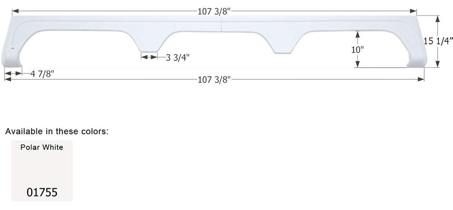 Fender Skirt ICON, Triple, Teton Homes, FS1755, Polar White