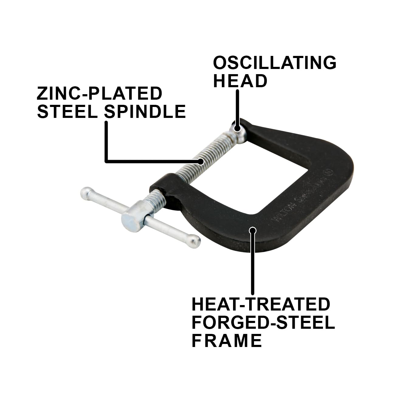Super-Junior Wilton C-Clamp, 2" Opening, 1-1/4" Throat, 875 Lbs. Clamping Force (Model 54)