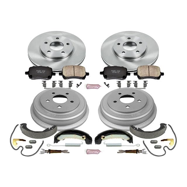 Power Stop Autospecialty KOE15222DK Front and Rear Replacement Brake Kit-OE Brake Drums & Ceramic Brake Pads For Chevrolet HHR 2006-2007 [Model Specific]