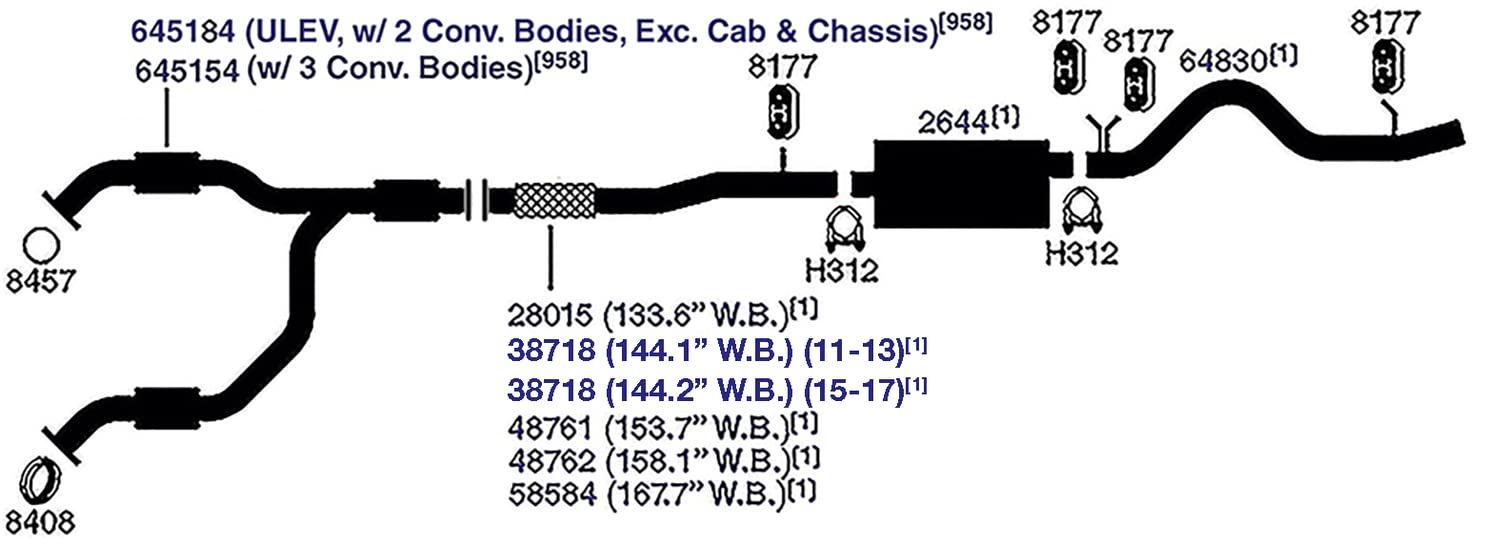 Exhaust Pipe New for Silverado 2500 HD Sierra 2500 HD Silverado 3500 HD Sierra 3