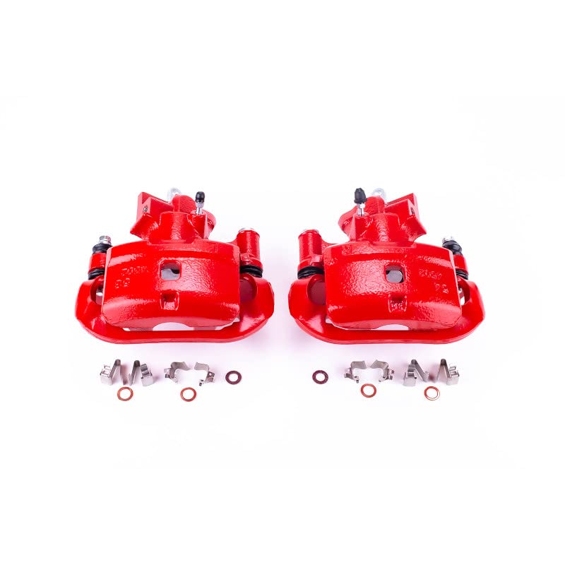 Power Stop S2754 Rear Pair of High-Temp Red Powder Coated Calipers for Toyota MR2 Spyder 2000-2002 [Model Specific]