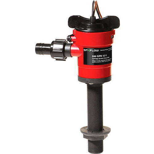 1000 GPH Johnson Pumps Straight Cartridge Aerator with Dura Ports, Red