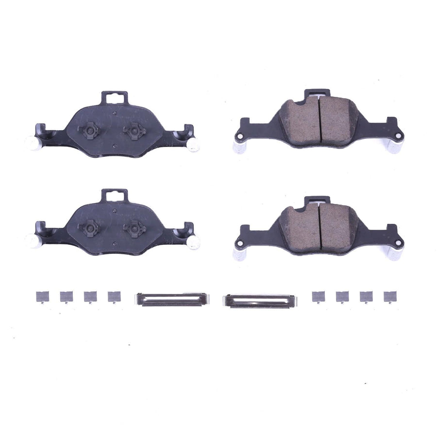 Power Stop Front Z17 Ceramic Brake Pads with Hardware For 430i Gran Co, BMW 530e, 530e xDrive, 530i, 530i xDrive, 540d xDr, 540i, 540i xDrive, X5, X6 [Model Specific]