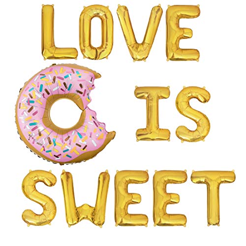 Donut Sweet Decorations Party LOVE IS SWEET Balloons Bridal Shower Engagement Bachelorette Sweet Candy Wedding Supplies Decorations
