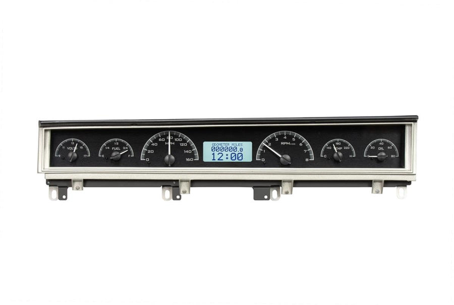 Dakota Digital VHX-68D-STD-K-W Gauge Instrument System Compatible with 1968-70 Mopar B-Body: Coronet, Belvedere, Satellite and Road Runner Black Alloy White Backlighting