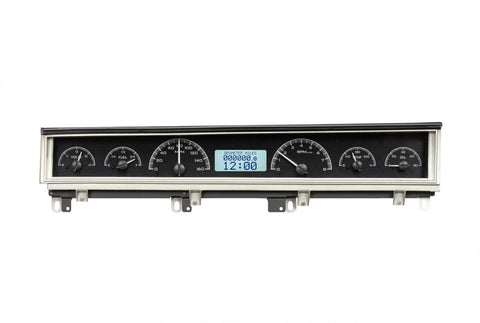 Dakota Digital VHX-68D-STD-K-W Gauge Instrument System Compatible with 1968-70 Mopar B-Body: Coronet, Belvedere, Satellite and Road Runner Black Alloy White Backlighting