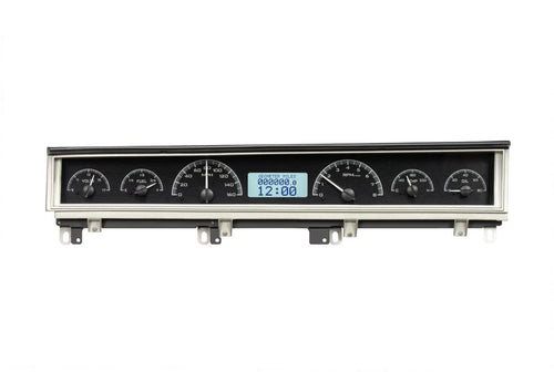 Dakota Digital VHX-68D-STD-K-W Gauge Instrument System Compatible with 1968-70 Mopar B-Body: Coronet, Belvedere, Satellite and Road Runner Black Alloy White Backlighting