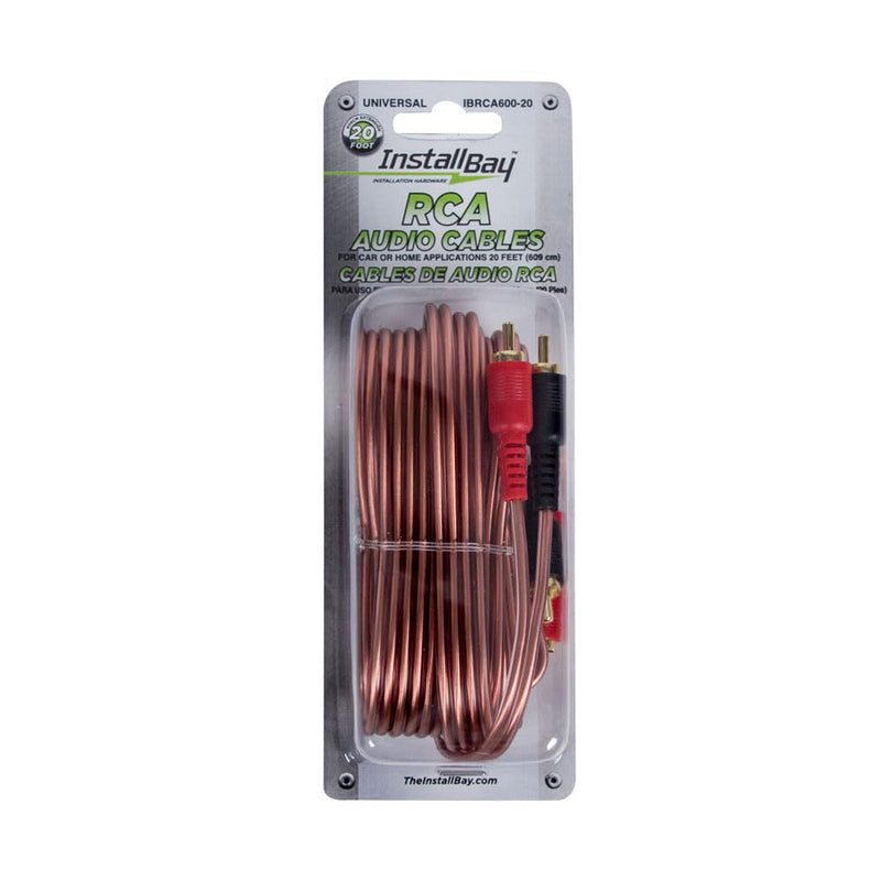 20Ft Install Bay RCA Cable Red/Black